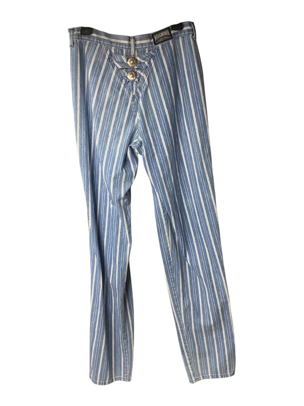 Roughriders size 15/16 Blue and White Vertical Stripe Jeans cowgirl - Picture 3 of 5